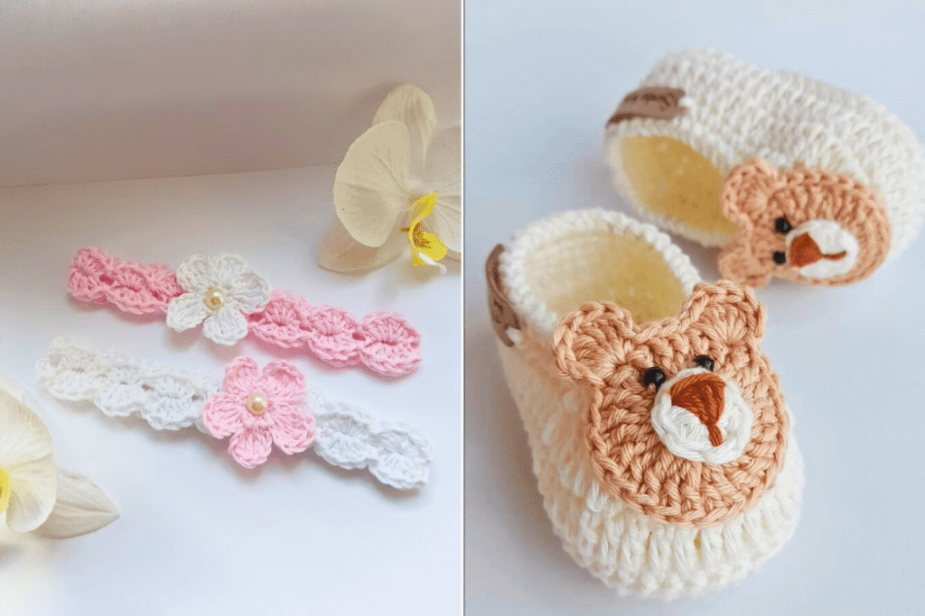 Faixas e Acessórios para Bebê de Crochê